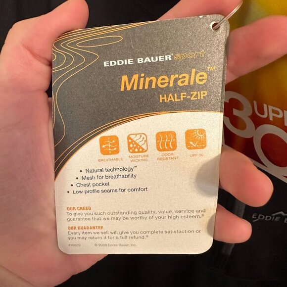 NWT Eddie Bauer Breathable Mesh 1/4 Zip Shirt in Black - Size XXL - Picture 8 of 13